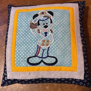 Disney cruiseline captain‎ Mickey embroidered pillow